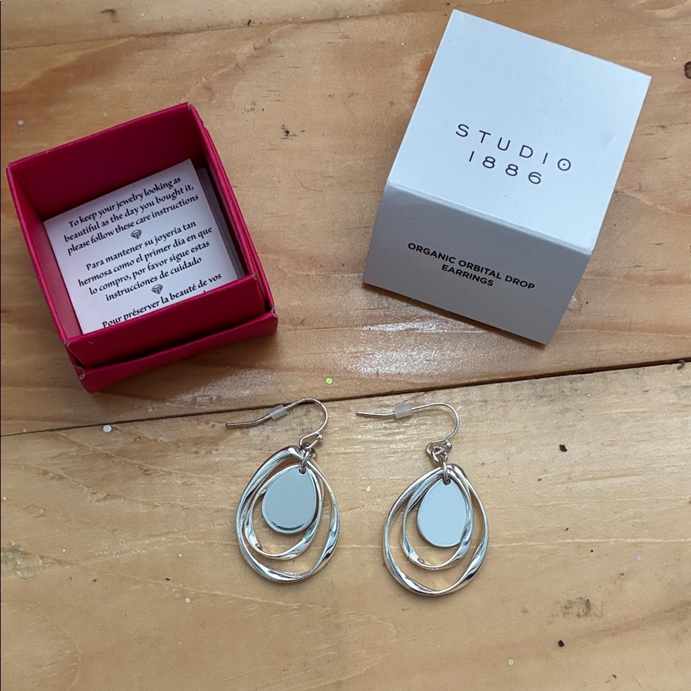 Studio 1886 Silver Orbital Drop Earrings